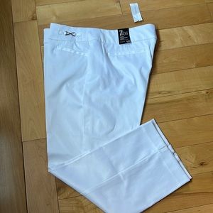 White Slim Straight Crop pants